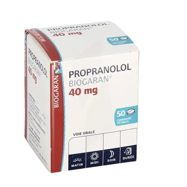 Propranolol Biogaran 40 Mg, Comprimé Sécable