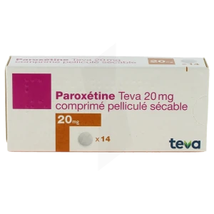Paroxetine Teva 20 Mg, Comprimé Pelliculé Sécable