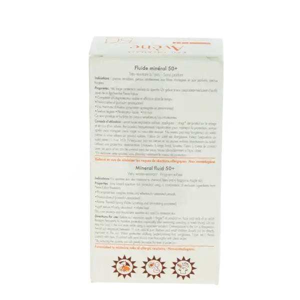 Avène Eau Thermale Solaire Spf50+ Minéral Fluide Fl/40ml