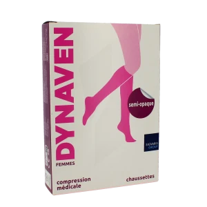 Sigvaris Dynaven Semi-opaque Chaussette Classe 2 Femme Noir Long M+