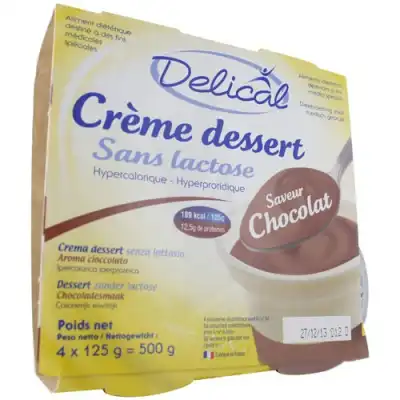 Delical Creme Dessert Hp Hc Sans Lactose, Pot 200 G X 4
