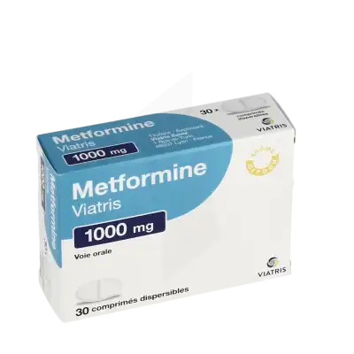 Metformine Viatris 1000 Mg, Comprimé Dispersible à CUISERY