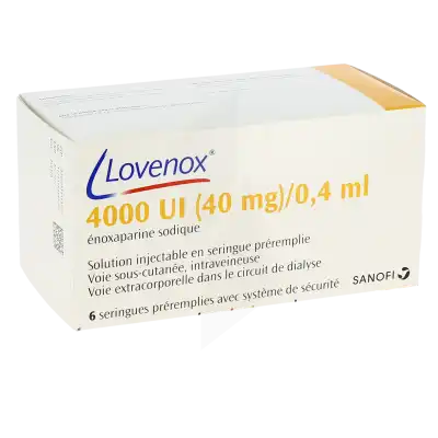 Lovenox 4 000 Ui (40 Mg)/0,4 Ml, Solution Injectable En Seringue Préremplie à NANTERRE
