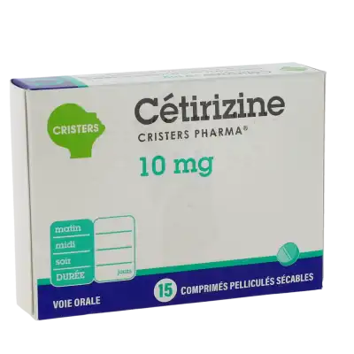 CETIRIZINE CRISTERS PHARMA 10 mg, comprimé pelliculé sécable