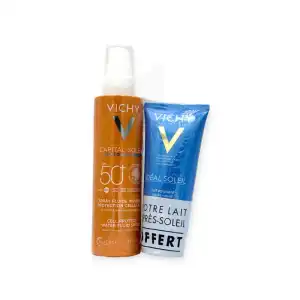 Acheter Vichy  Spray Protection Solaire SPF50 200ml + Lait Après-Soleil 100ml OFFERT à Voiron