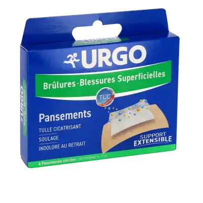 Urgo Brûlures - Blessures Superficielles Pansements Extensible Petit Format B/6 à Paris