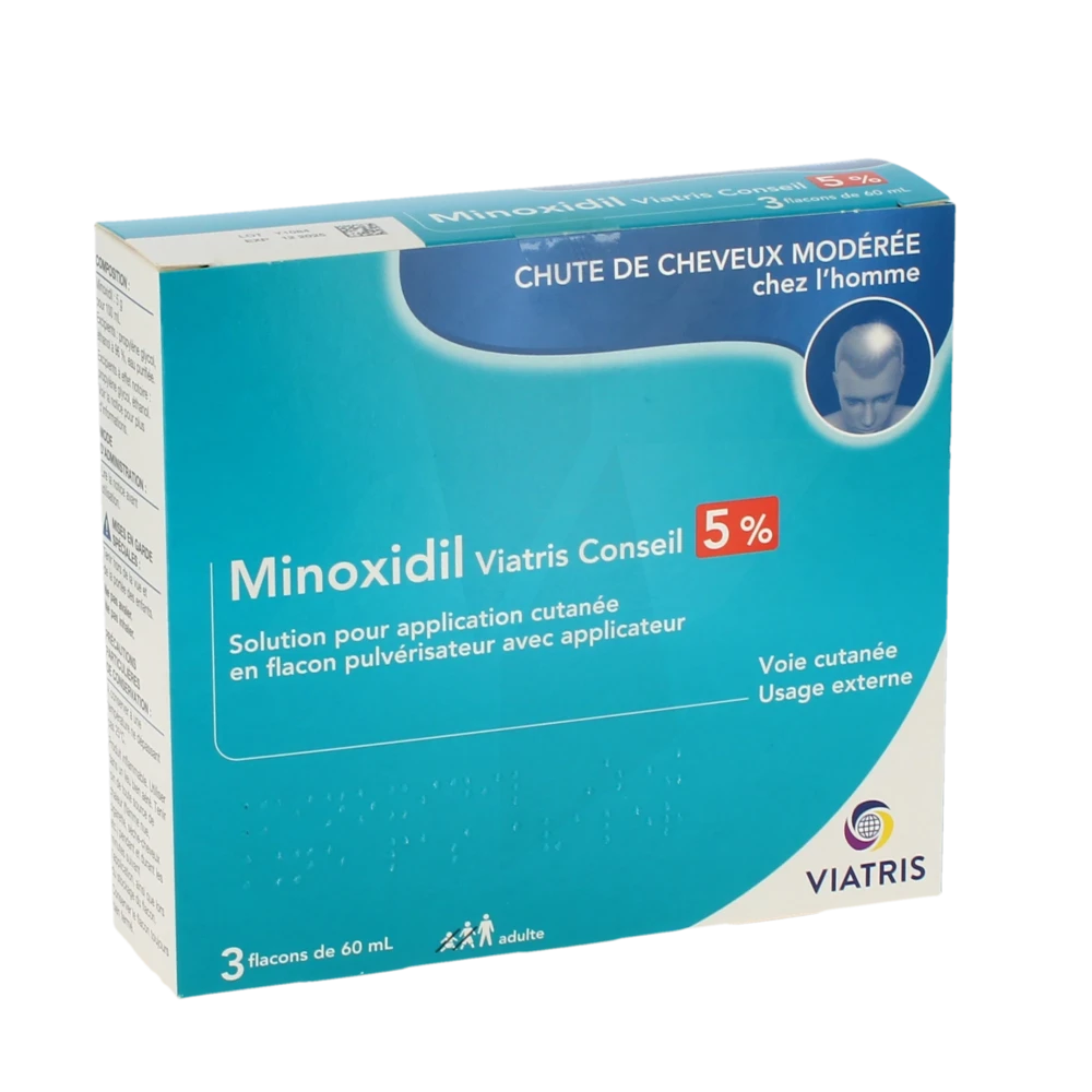Minoxidil Viatris Conseil 5 %, Solution Pour Application Cutanée
