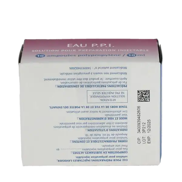 Eau Pour Preparations Injectables Lavoisier, Solution Pour Préparation Injectable