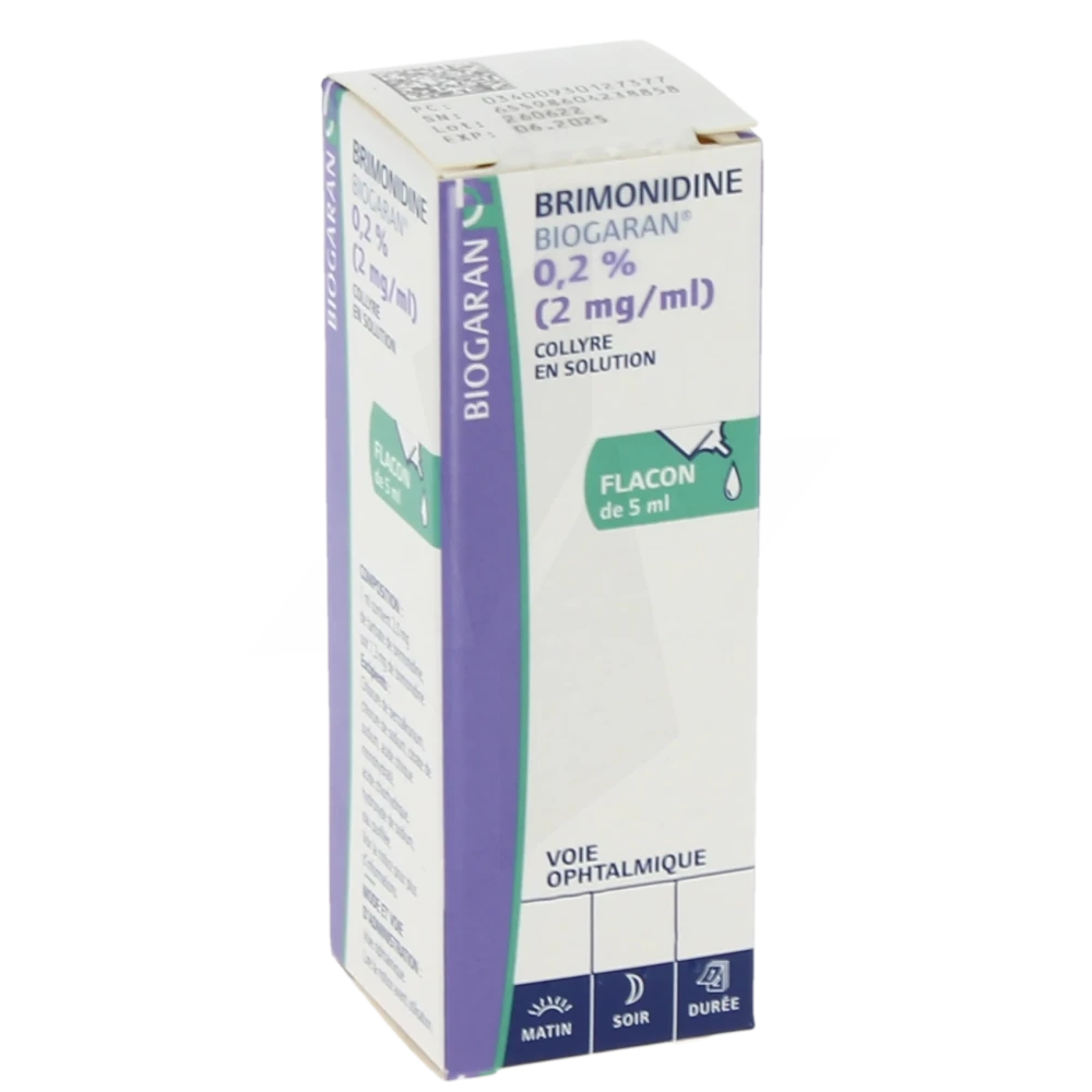 Brimonidine Biogaran 0,2 % (2 Mg/ml), Collyre En Solution