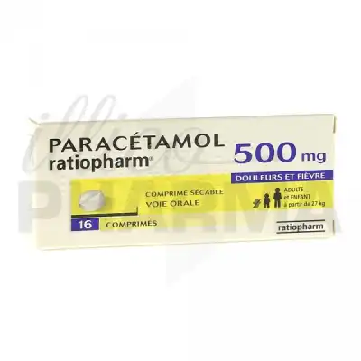 Paracetamol Ratiopharm 500 Mg, Comprimé Sécable à Nice