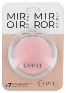 Miroir De Sac Rond Rose - 9cm - X7