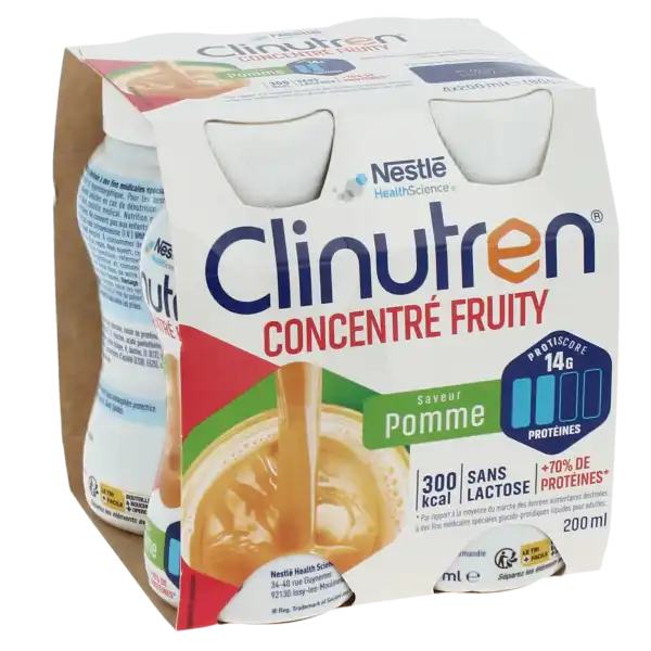 Clinutren Concentré Fruity Nutriment Pomme 4 Bouteilles/200ml