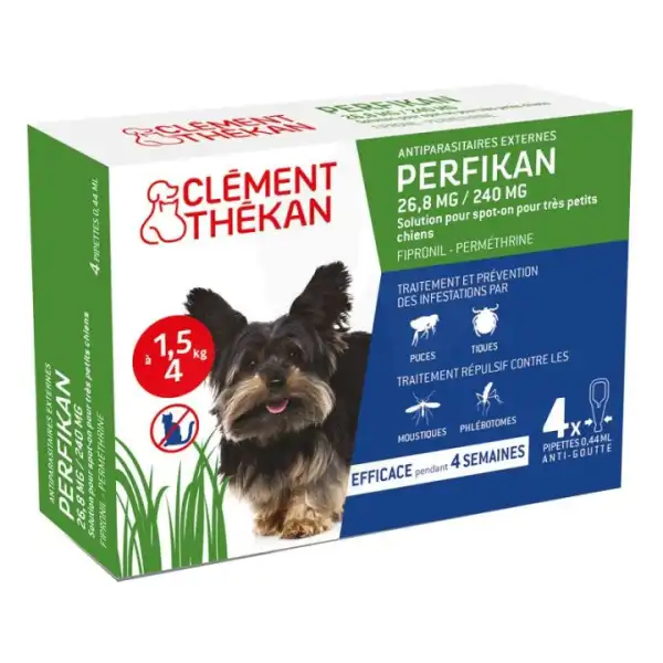 Perfikan 26,8 Mg/240 Mg Solution Pour Spot-on Pour Tres Petits Chiens, Solution Pour Spot-on