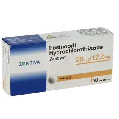 Fosinopril Hydrochlorothiazide Zentiva 20 Mg/12,5 Mg, Comprimé à FLEURANCE