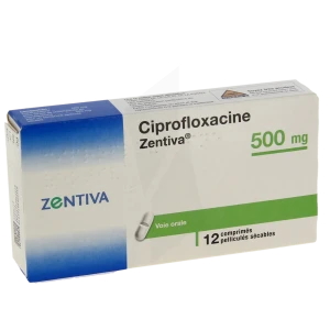 Ciprofloxacine Zentiva 500 Mg, Comprimé Pelliculé Sécable