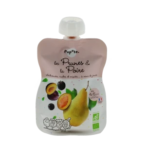 Popote Prunes &amp; Poire Bio Gourde De 120 G