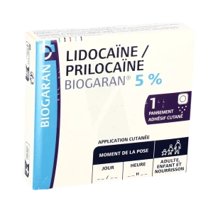 Lidocaine/prilocaine Biogaran 5 %, Pansement Adhésif Cutané