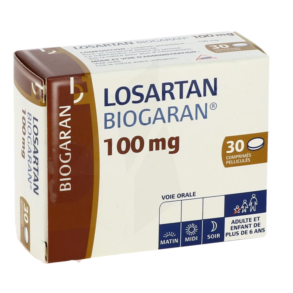 Losartan Biogaran 100 Mg, Comprimé Pelliculé