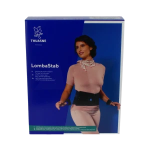 Thuasne Lombastab Ceinture Lombaire Maintien Noir Bleu H26cm T2