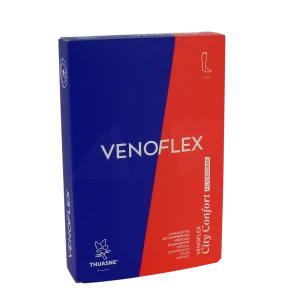 Venoflex City 2 Chaussette Fil D'écosse Confort Homme Pied Ouvert Noir Taille 2n