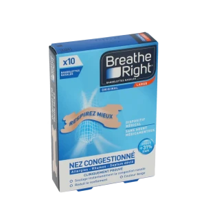 Breathe Right - Bande Nasale Nez Congestionné - Boîte De 10