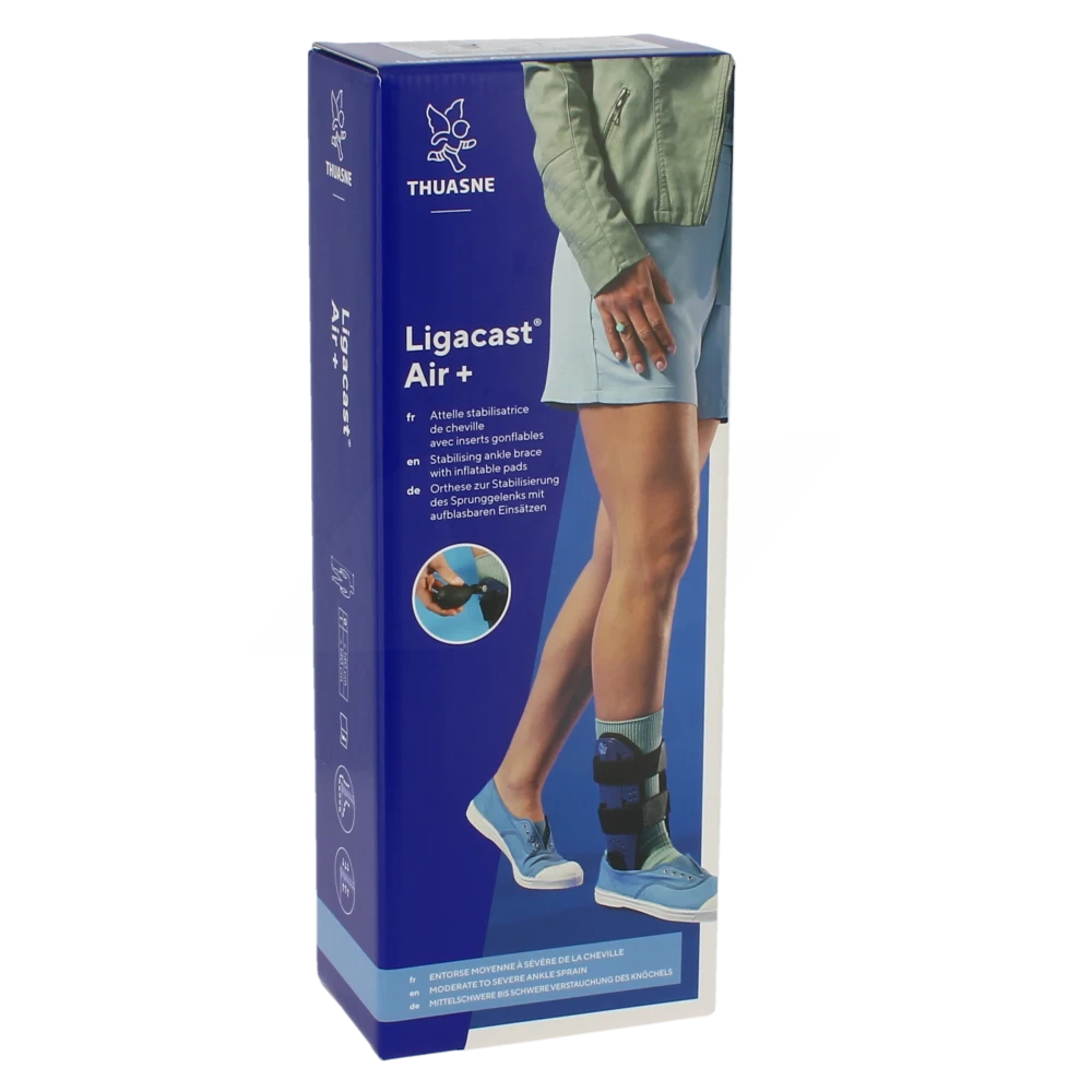 Thuasne Ligacast Air+ Chevillère Stabilisatrice Noir/bleu Taille 1