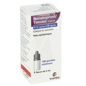 Bimatoprost/timolol Viatris 0,3 Mg/ml + 5 Mg/ml, Collyre En Solution