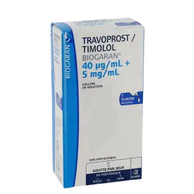 Travoprost/timolol Biogaran 40 Microgrammes/ml + 5 Mg/ml, Collyre En Solution à Hagetmau