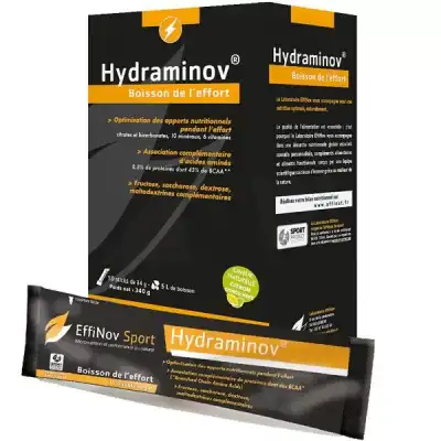 Effinov Nutrition Hydraminov Boisson Effort Citron Citron Vert 10 Sticks/34g
