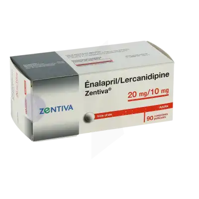 ENALAPRIL/LERCANIDIPINE ZENTIVA 20 mg/10 mg, comprimé pelliculé