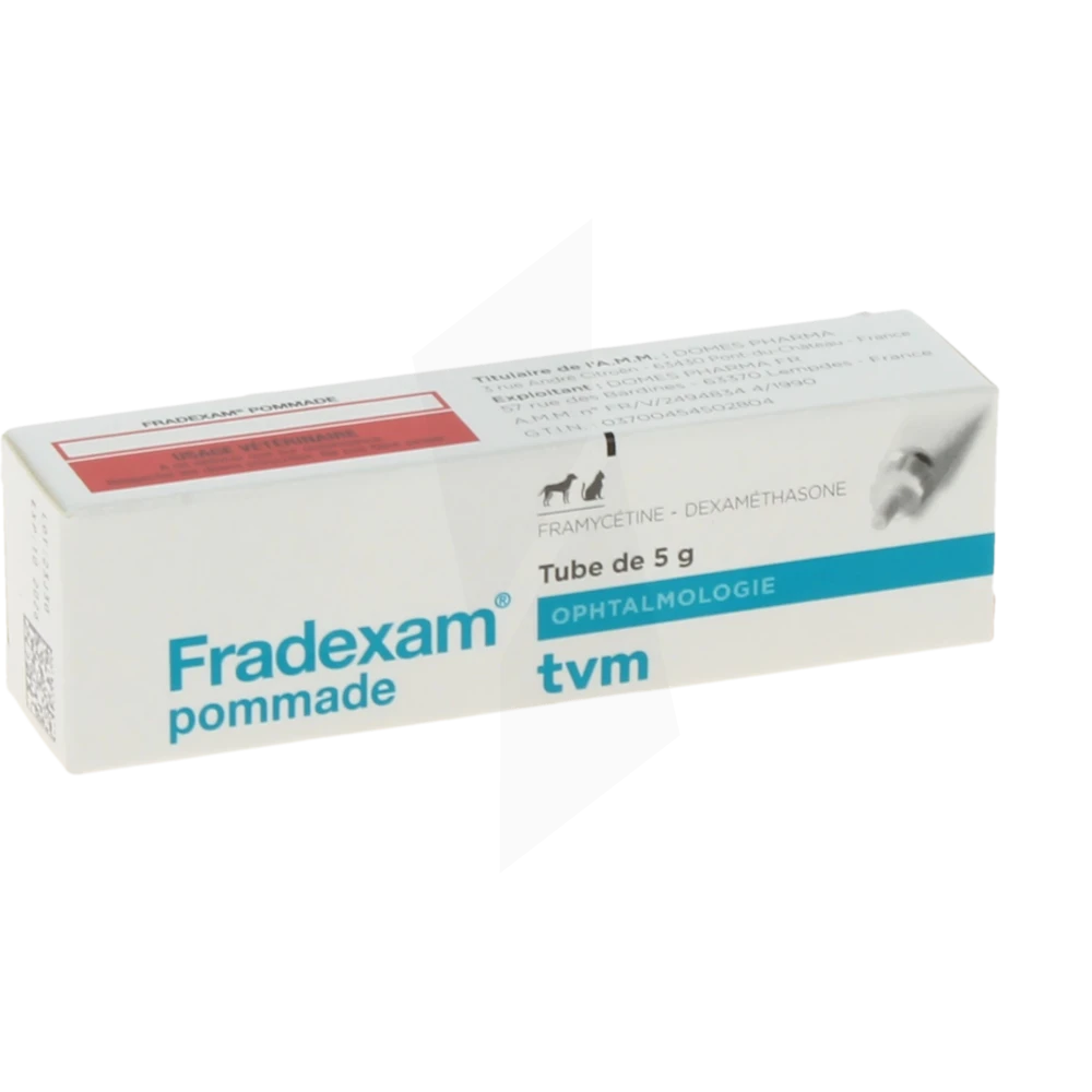 Fradexam 3150 Ui/g + 0,76 Mg/g Pommade Ophtalmique Pour Chiens Et Chats, Pommade Ophtalmique