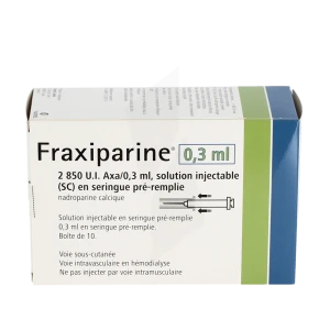Fraxiparine 2 850 U.i. Axa/0,3 Ml, Solution Injectable (s.c.) En Seringue Pré-remplie