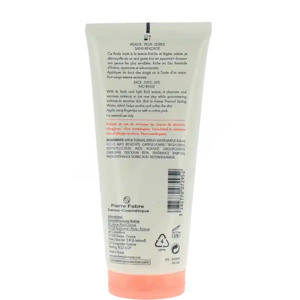 Avène Eau Thermale Fluide Démaquillant 3 En 1 200 Ml