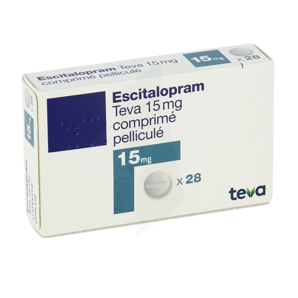 Escitalopram Teva 15 Mg, Comprimé Pelliculé