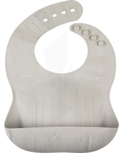 Bavoir Silicone Marbré Cloudy Gray
