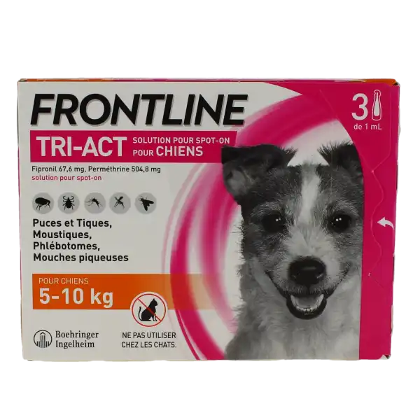 Frontline Tri-act Solution Pour Spot-on Pour Chiens 5 - 10 Kg, Solution Pour Spot-on