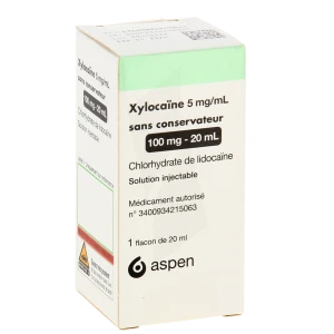 Xylocaine 5 Mg/ml Sans Conservateur, Solution Injectable