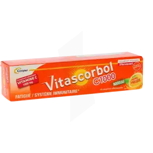Acheter Vitascorbol C 1000 Comprimés effervescents Boîte de 20 à PARIS