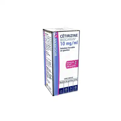 CETIRIZINE BIOGARAN 10 mg/ml, solution buvable en gouttes