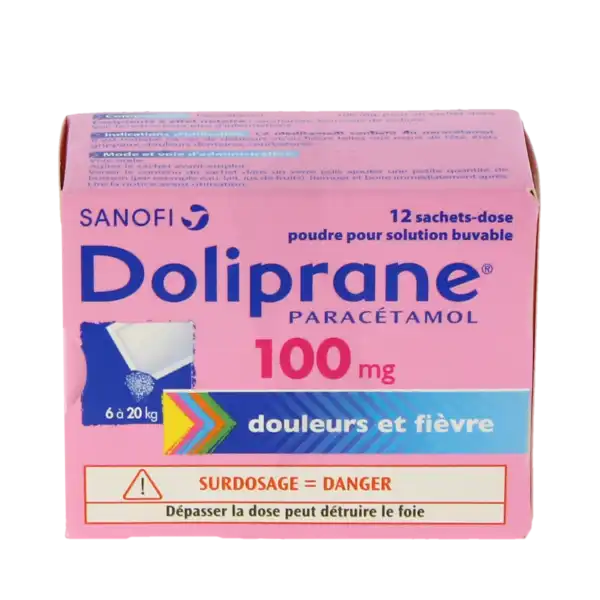 Doliprane 100 Mg, Poudre Pour Solution Buvable En Sachet-dose