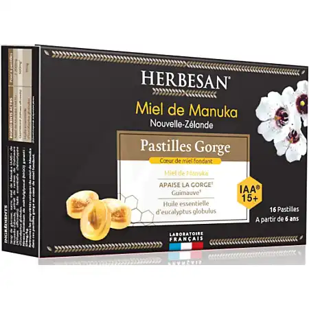 Herbesan Pastilles Miel De Manuka Iaa 15+ Coeur Fondant B/16