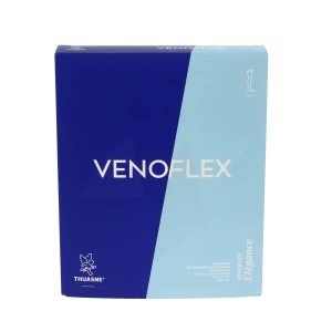 Thuasne Venoflex Elegance 2 Bas Cuisse Antiglisse Maille Côtelée Homme Noir T2l