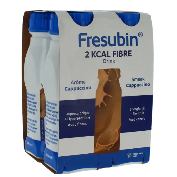 Fresubin 2 Kcal Fibre Drink Nutriment Cappuccino 4bouteilles/200ml