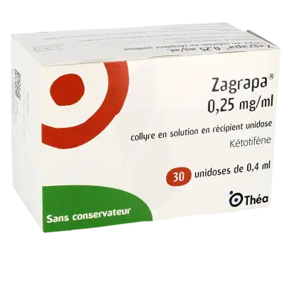 ZAGRAPA 0,25 mg/ml, collyre en solution en récipient unidose