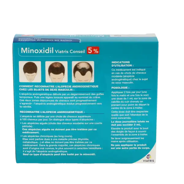 Minoxidil Viatris Conseil 5 %, Solution Pour Application Cutanée