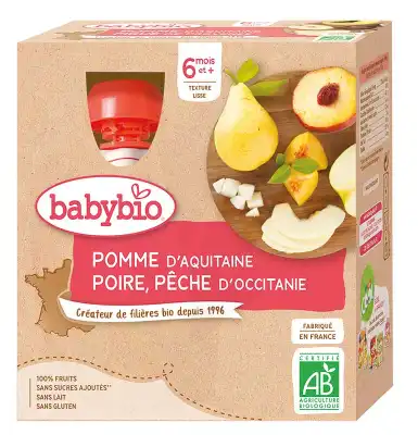 Babybio Gourde Pomme Poire Pêche à AMBARÈS-ET-LAGRAVE