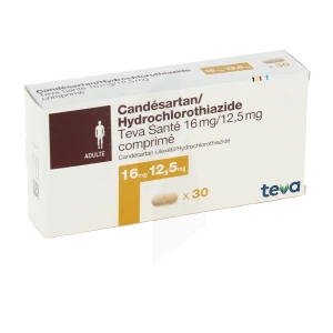 Candesartan/hydrochlorothiazide Teva Sante 16 Mg/12,5 Mg, Comprimé