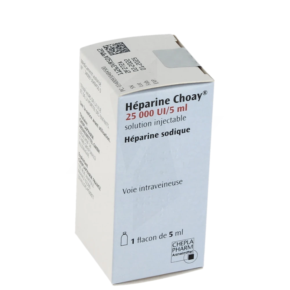 Heparine Choay 25 000 Ui/5 Ml, Solution Injectable