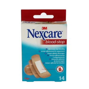 Nexcare Blood-stop Pansements Micro-aérés Avec Compresse Hémostatique Assortis B/14