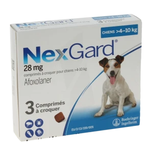 Nexgard 28 Mg Comprimes A Croquer Pour Chiens 4 - 10 Kg, Comprimé à Croquer